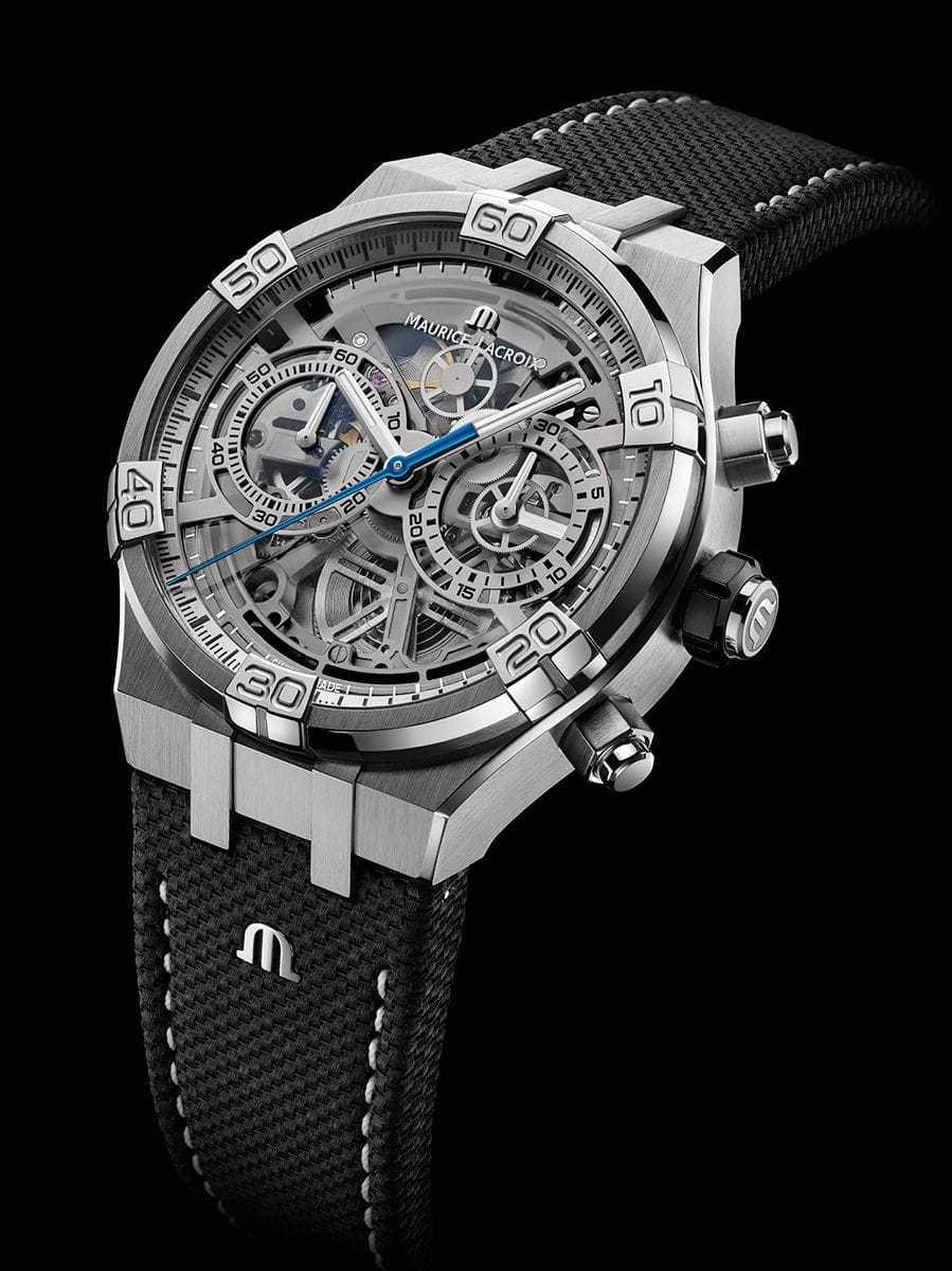 Maurice Lacroix Maurice Lacroix Aikon Automatic  AI6098-SS001-090-1, aikon швейцария мужские часы на браслете кожаный боковой вид